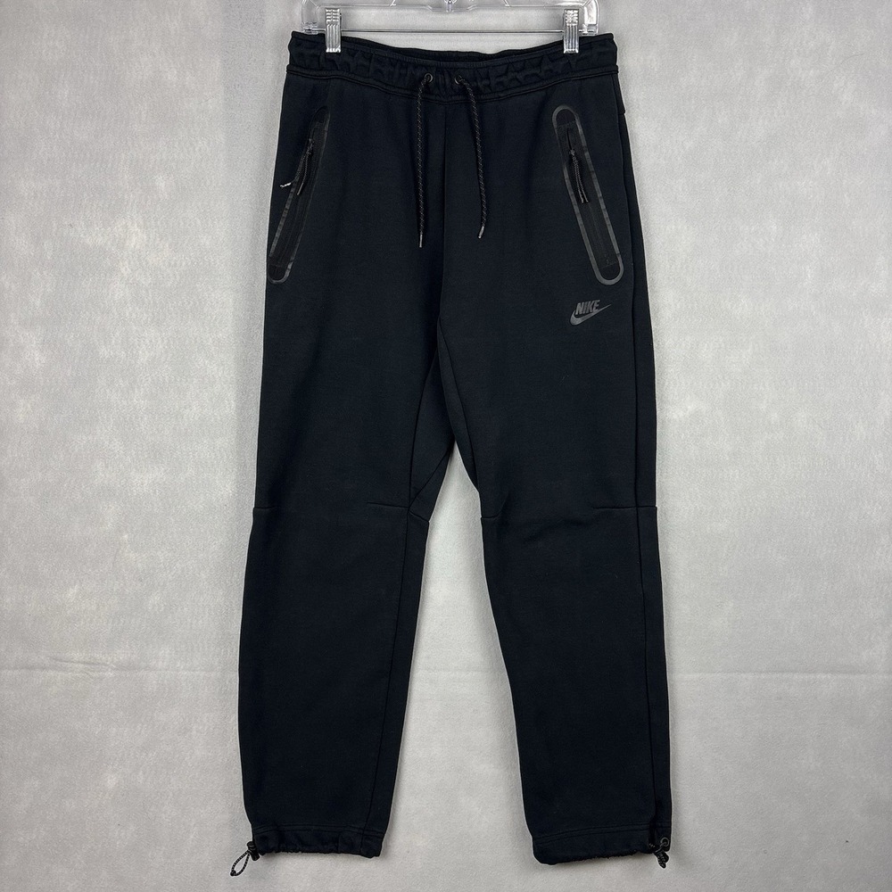 Nike Tech Fleece Sweatpants Men's Medium Triple Black Adjustable Hem Athleisure